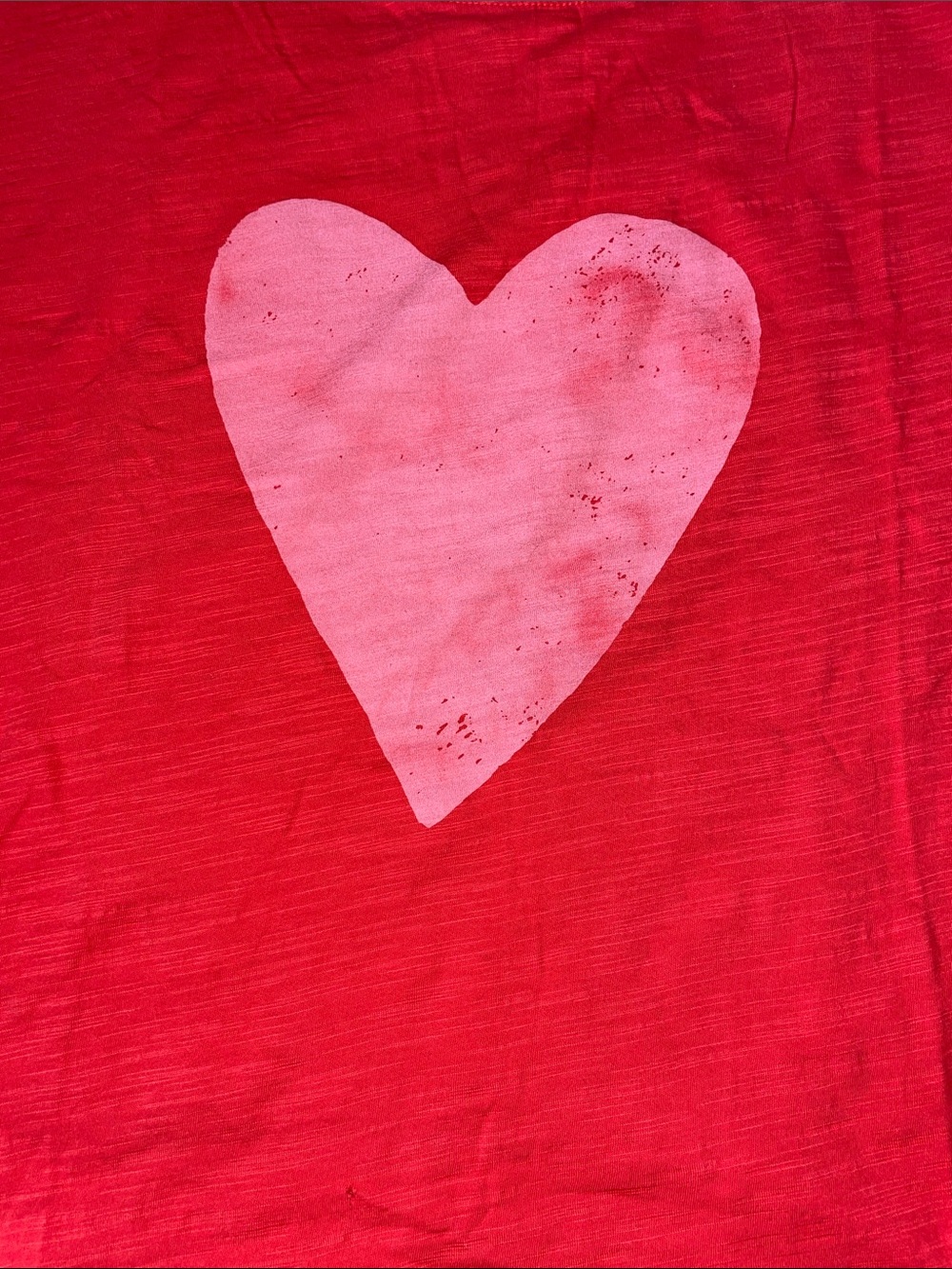 Evereve Red Tee with Pink Heart Graphic. Size XL. - Picture 3 of 4